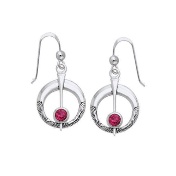 Danu Silver Thistle Earrings with Gems TER545 - Jewelry